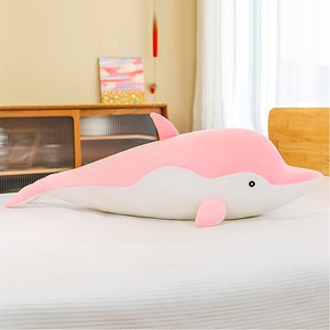 Oreiller extra doux et moelleux design dauphin rose. 90 cm.