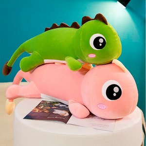 Oreiller extra doux et moelleux design dinosaure vert. 78 cm.