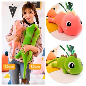 Oreiller extra doux et moelleux design dinosaure vert. 78 cm.