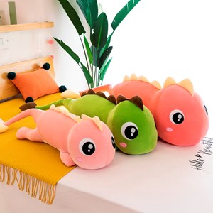 Oreiller extra doux et moelleux design dinosaure vert. 58 cm.