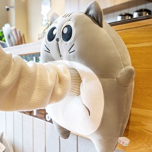 Coussin extra doux et moelleux design chaton gras. 40 cm.