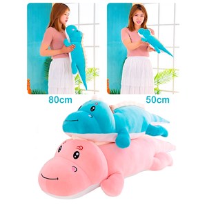 Oreiller extra doux et moelleux design dinosaure rose. 50 cm.