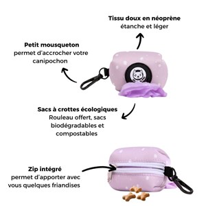 Distributeur de sacs à crottes (rouleau inclus) - lilas