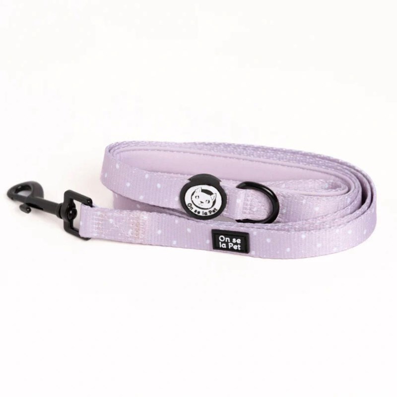 Laisse pour chien avec poignée rembourrée - lilas - taille s