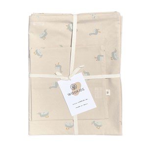 Housse ducks beige bleue 100x140&nbsp;40x40