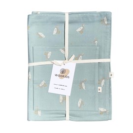 Housse ducks bleue beige 100x140&nbsp;40x40