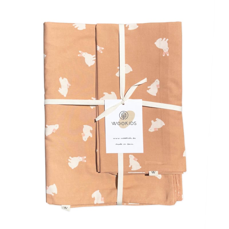 Wookids - Housse rabbits orange 100x140 40x40