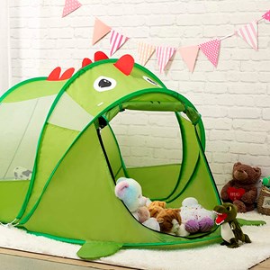 Tente d'enfant dinosaure. 182x96cm. Jeu en plein air, pliable. Pop-up.