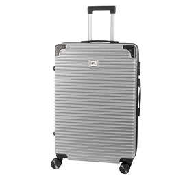 Moyen trolley rigide ultraléger, en abs haute résistance avec coins renforcés.