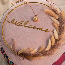 Bijou de grossesse bola avec chaîne - classique or rose