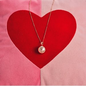 Bijou de grossesse bola avec chaîne - classique or rose