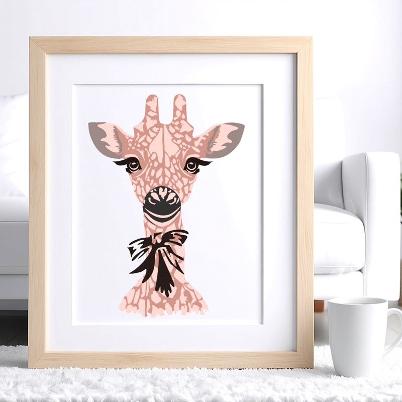 Peinture aux pochoirs facile enfants et adultes girafe – idée cadeau