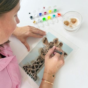 Kit diy créatif 3 pochoirs girafe – peinture facile pour enfants et adultes