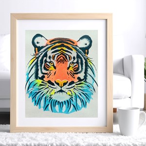 Kit diy créatif 3 pochoirs tigre – peinture facile pour enfants et adultes