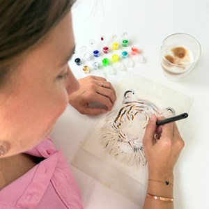 Kit diy créatif 3 pochoirs tigre – peinture facile pour enfants et adultes