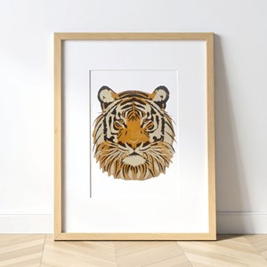 Peinture aux pochoirs débutant tigre