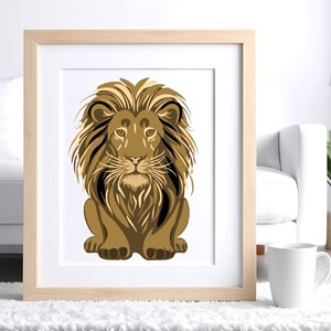 Peinture aux pochoirs facile enfants et adultes lion – cadeau créatif diy