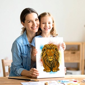 Kit diy créatif 3 pochoirs lion – peinture facile pour enfants et adultes