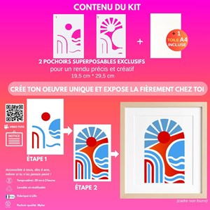 Kit diy créatif 2 pochoirs linea – peinture facile pour enfants et adultes