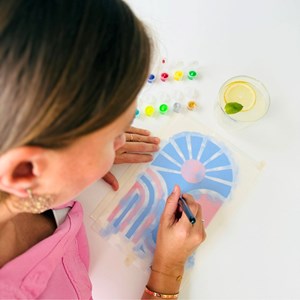 Kit diy créatif 2 pochoirs linea – peinture facile pour enfants et adultes