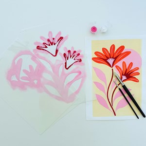 Peinture aux pochoirs débutant gazania