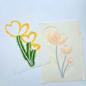 Kit diy créatif 2 pochoirs crocus – peinture facile pour enfants et adultes