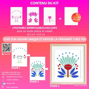 Kit diy créatif 3 pochoirs babs – peinture facile pour enfants et adultes