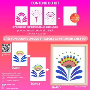 Kit diy créatif 3 pochoirs bali – peinture facile pour enfants et adultes