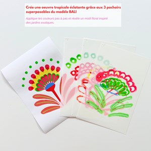 Kit diy créatif 3 pochoirs bali – peinture facile pour enfants et adultes