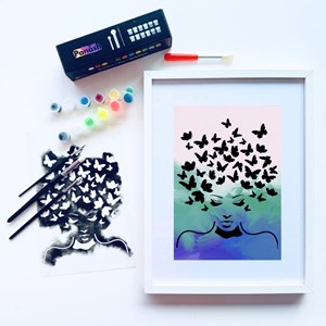 Peinture aux pochoirs débutant papillon