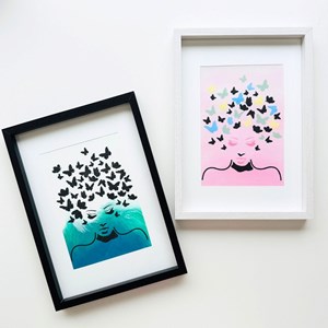 Peinture aux pochoirs débutant papillon