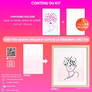 Kit diy créatif 1 pochoir miss – peinture facile pour enfants et adultes