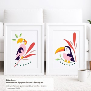 Peinture aux pochoirs débutant toucan