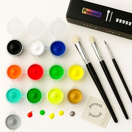 Kit peinture complet – pinceaux et couleurs pour activités créatives pochoirs