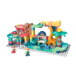 Blocs de construction de dinosaures avec piste à billes. 147 pièces.