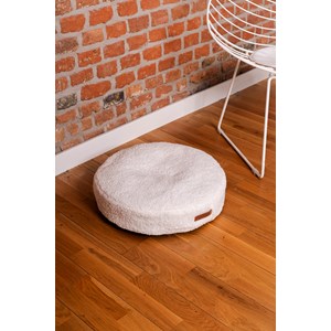 Coussin rond coco teddy beige clair, taille m, adorable