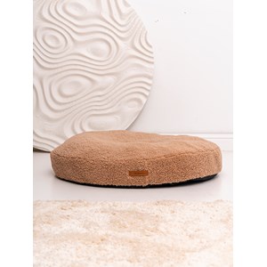 Coussin rond coco teddy beige foncé, taille m, adorable