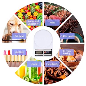 Balance de cuisine numérique. Précision de 1 g. Plage de 1 à 10 000 g.