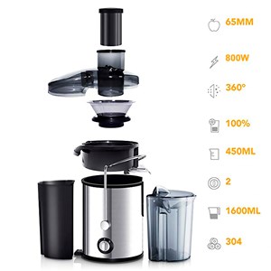 Mixeur extracteur électrique 800w en acier inox, double vitesse (15-22000 rpm).