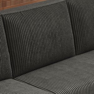 Salisbury canapé convertible 6 places avec coffre en velours côtelé anthracite