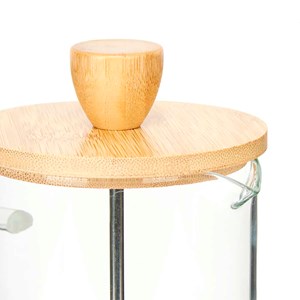 Théière à piston en borosilicate couvercle en bambou 600ml