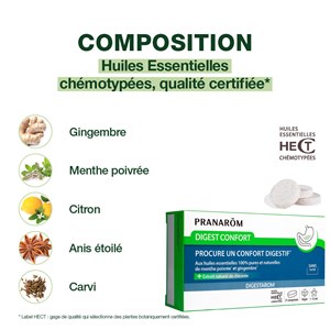Pranarom - digest confort - comprimés pour un confort digestif