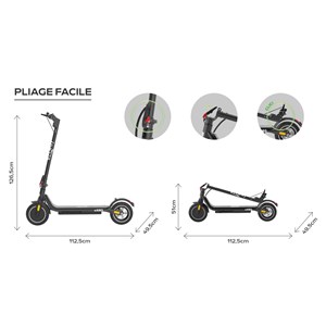 Trottinette électrique ezway ex85 - 25 km / 20 km d'autonomie, batterie 21