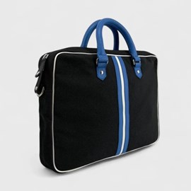 Sac ordinateur en tissu noir dino cobalt blanc cobalt