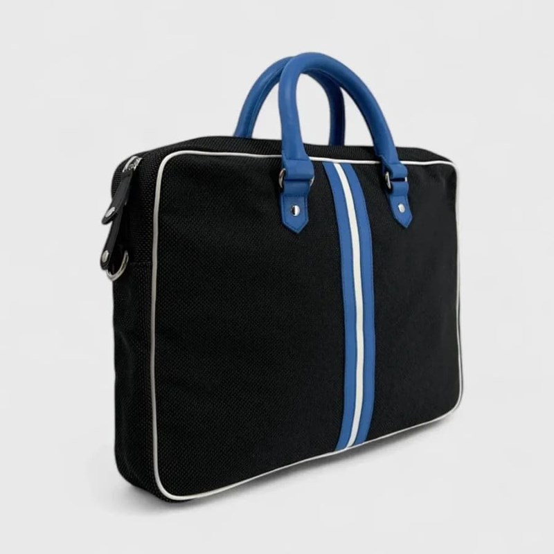 Sac ordinateur en tissu noir dino cobalt blanc cobalt
