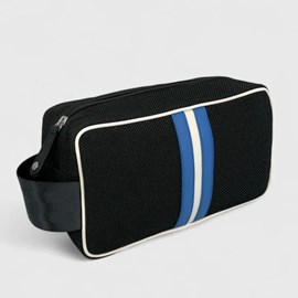 Trousse de toilette en tissu et cuir bobby cobalt blanc cobalt