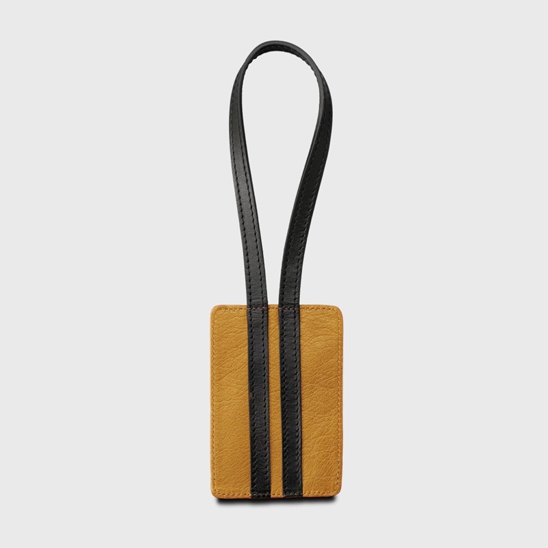 E2r etiquette bagage cuir marron et noir ecoresponsable