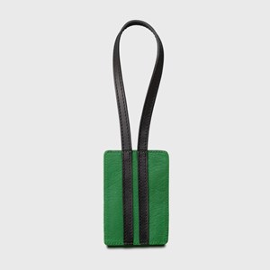 E2r etiquette bagage de qualité cuir luxe vert et noir