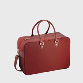 E2r bagage cabine femme tissu et cuir bordeaux upcyclés giovana