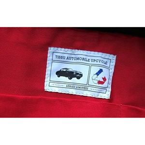 E2r bagage cabine unisexe tissu noir upcycle et cuir auburn ronaldo